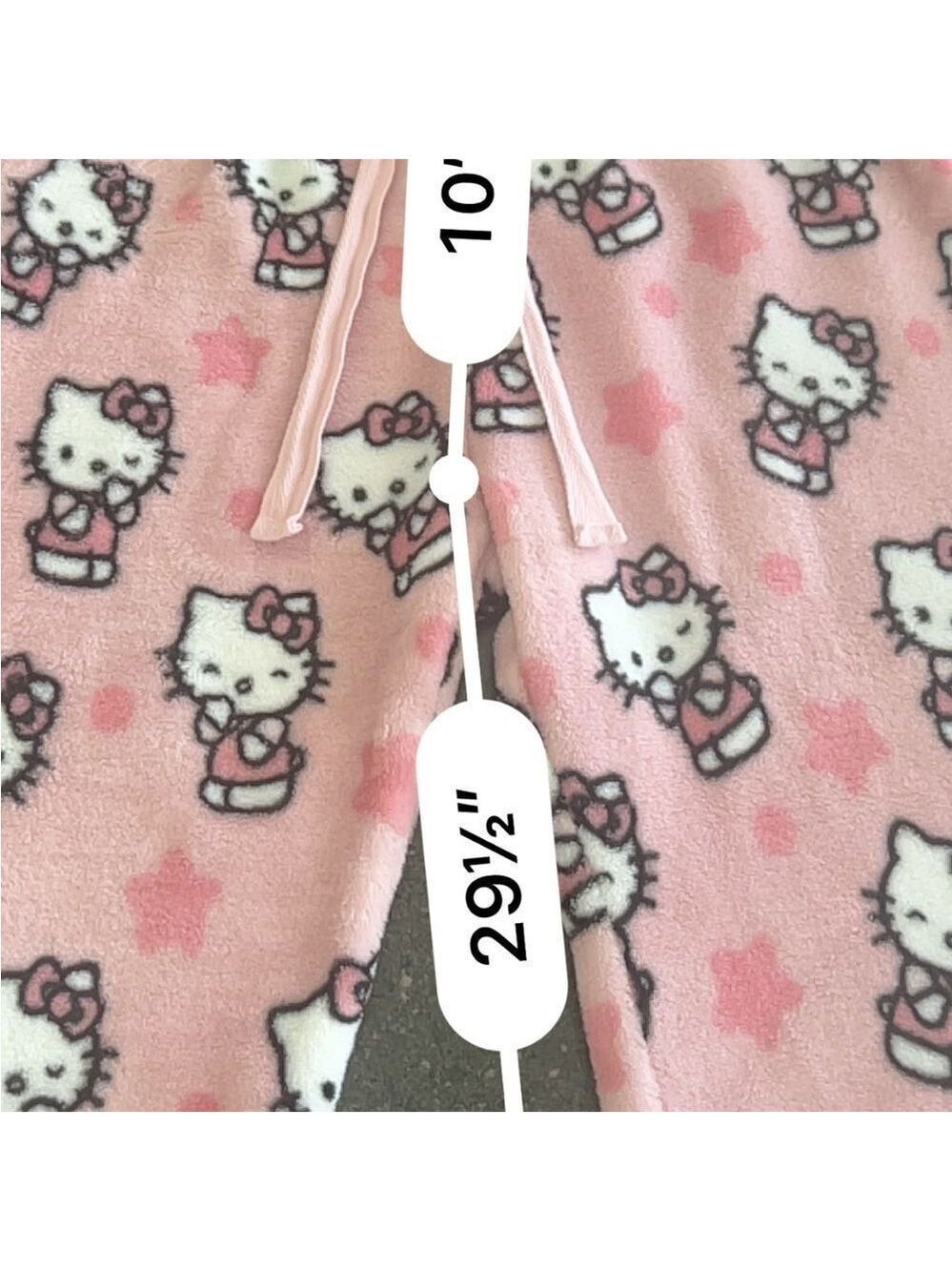 Hello Kitty Pink Cartoon Pajama Bottoms size M junior - Picture 3 of 6